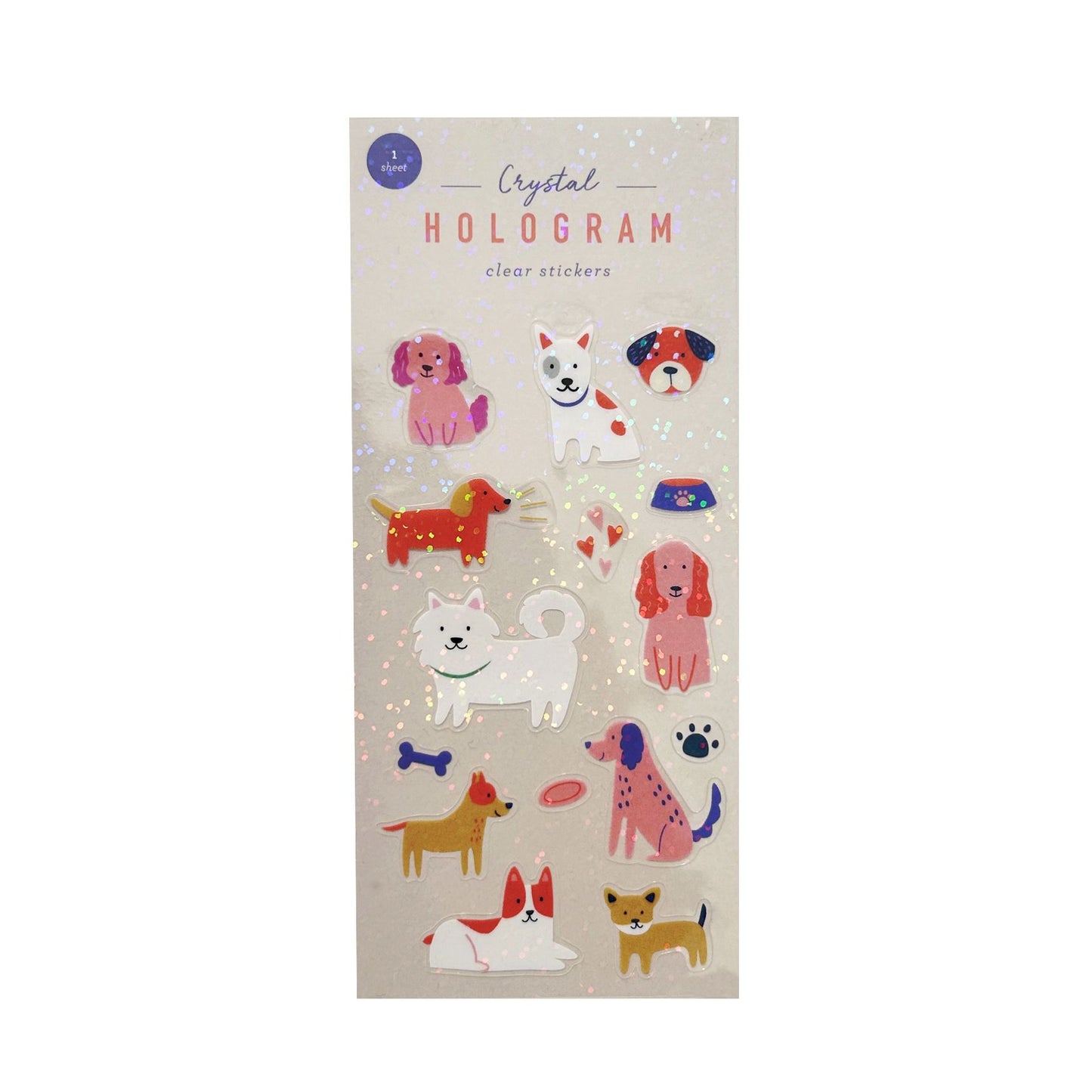 Girl of All Work Dogs Crystal Hologram Clear Stickers