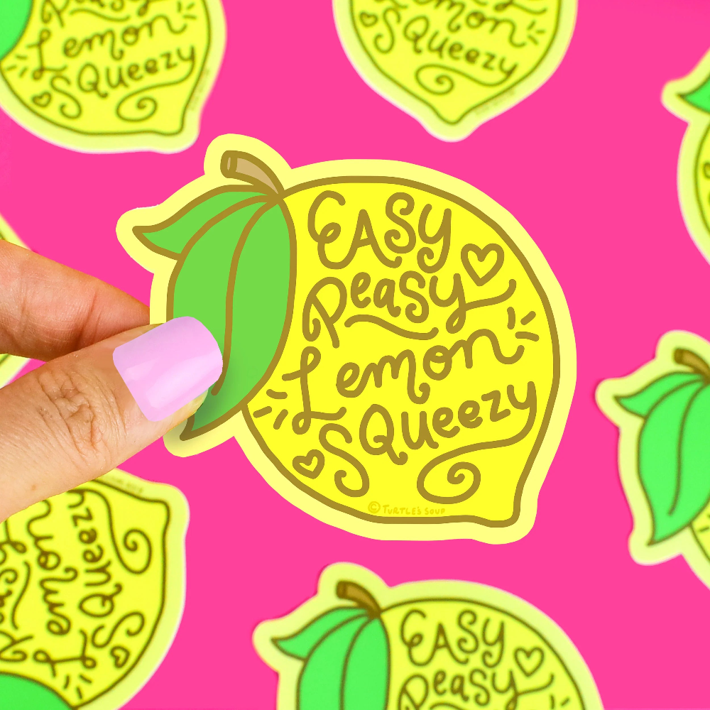 Turtle's Soup Easy Peasy Lemon Squeezy Funny Vinyl Sticker