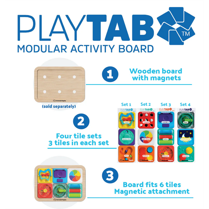 Board Brain Modular Fat Brain Toy Co PlayTab Modular Activity Board Set 1 - Treehouse Toy Co.