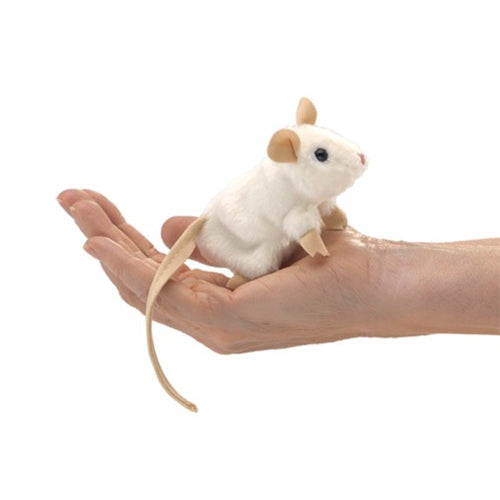 Folkmanis Mini White Mouse Finger Puppet