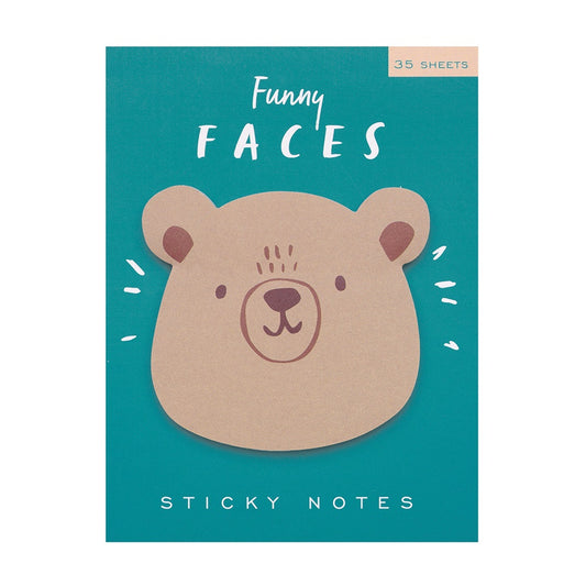 Girl of All Work Bear Funny Faces Sticky Notes