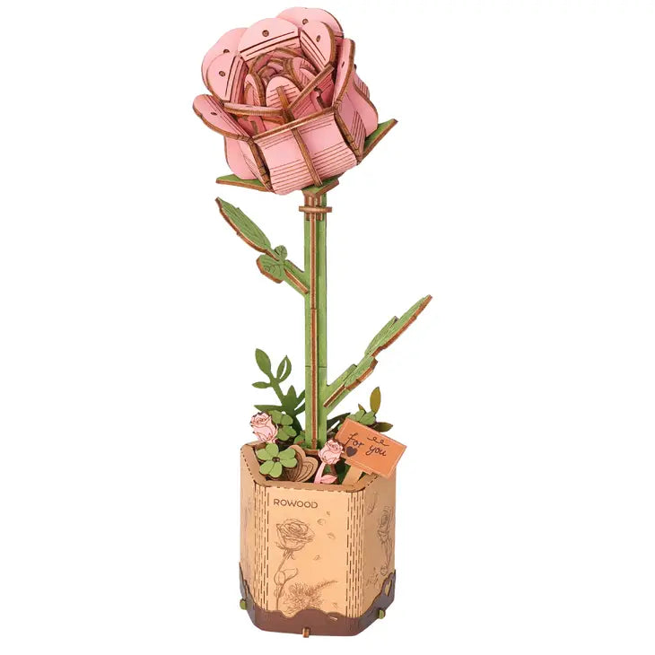 Hands Craft DIY Flower Puzzle - Pink Rose