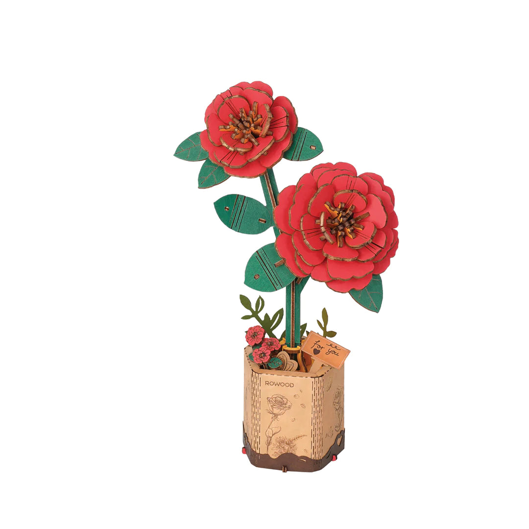 Rowood DIY Flower Puzzle - Red Camellia