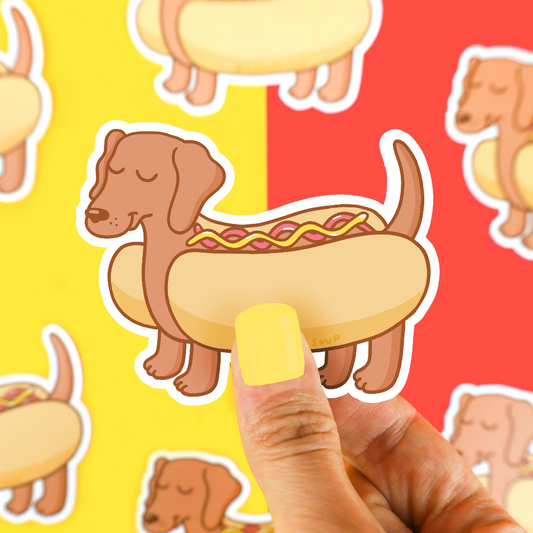 Turtle's Soup Dachshund Hot Dog Vinyl Sticker