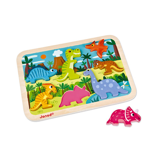 Janod Chunky Puzzle Dinosaurs Wooden