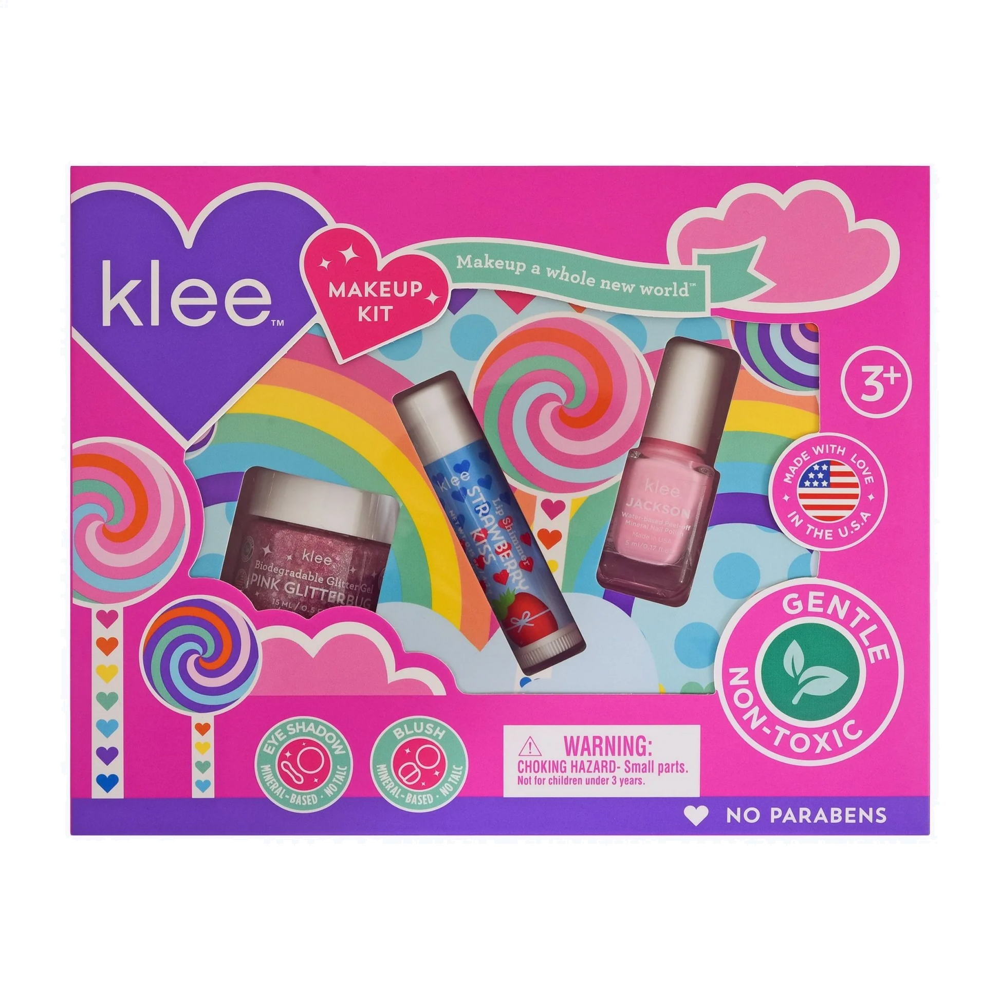 Klee Naturals Kids Pinwheel Dream 3 Piece Makeup - Spinning Pink Kit
