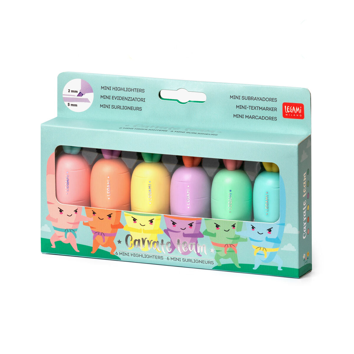 Legami Carrate Team 6 Mini Highlighters