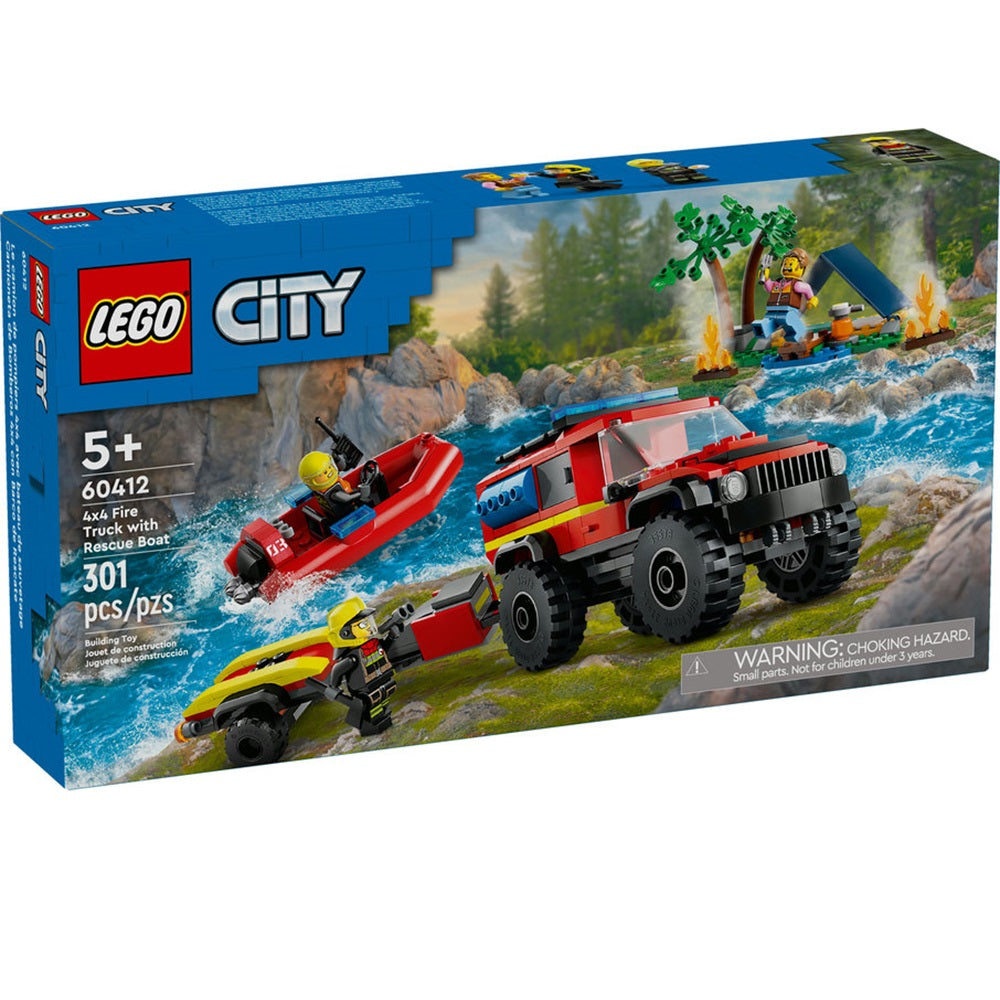 Lego City 4x4 Fire Truck With Rescue Boat