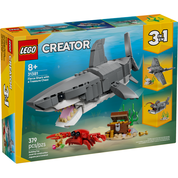 Lego Creator 3 in 1 Fierce Shark with a Treasure Chest