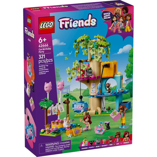 Lego Friends Cat Birthday Party & Tree House