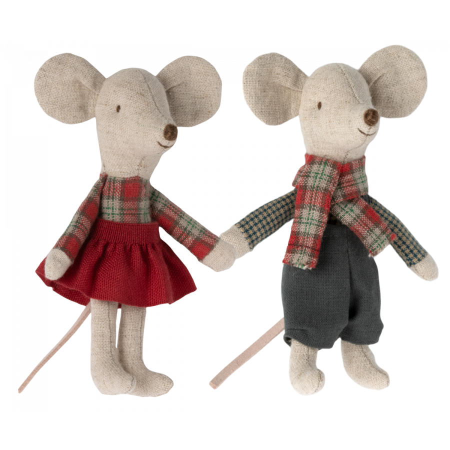 Maileg Little Brother and Sister Winter Mice Twins