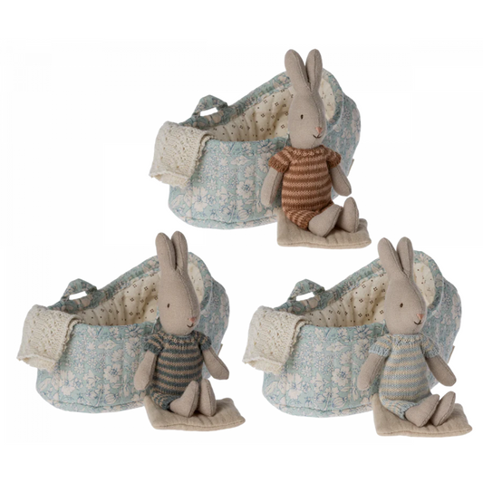 Maileg Micro Rabbit In Carrying Cot