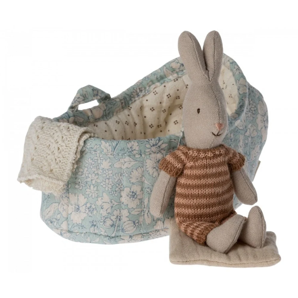 Maileg Micro Rabbit In Carrying Cot