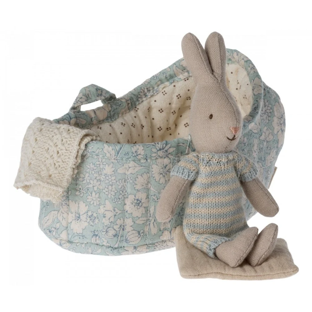 Maileg Micro Rabbit In Carrying Cot