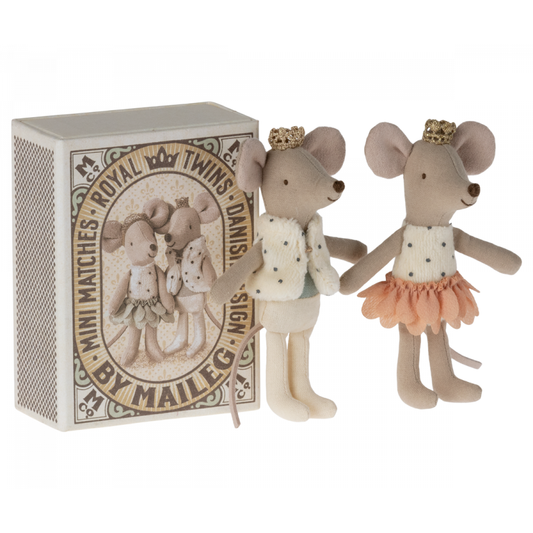 Maileg Royal Twins Mice in Matchbox - Little Brother and Little Sister