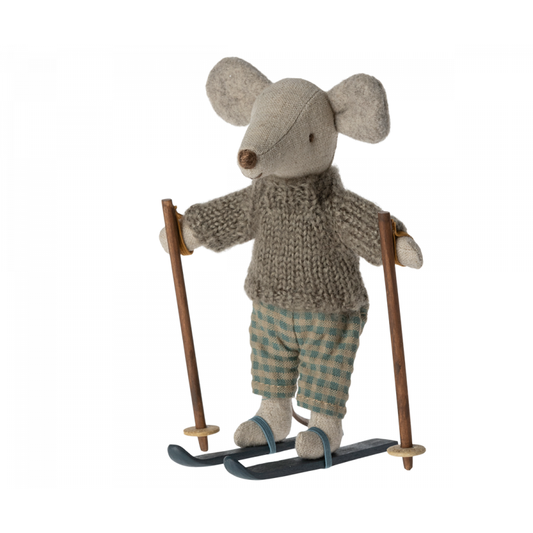 Maileg Winter Big Brother Mouse with Ski Set
