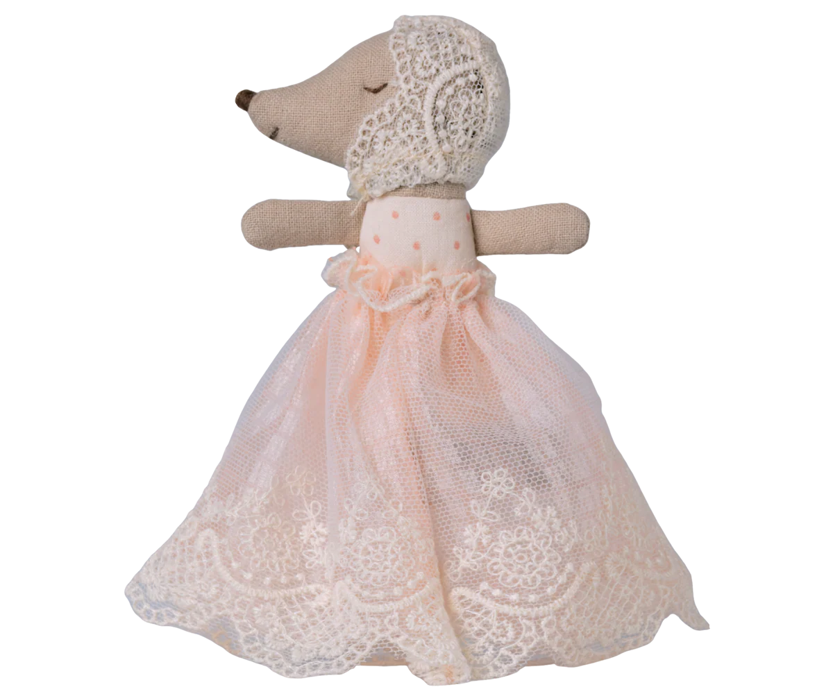 Maileg Baby Mouse In Gown - Powder