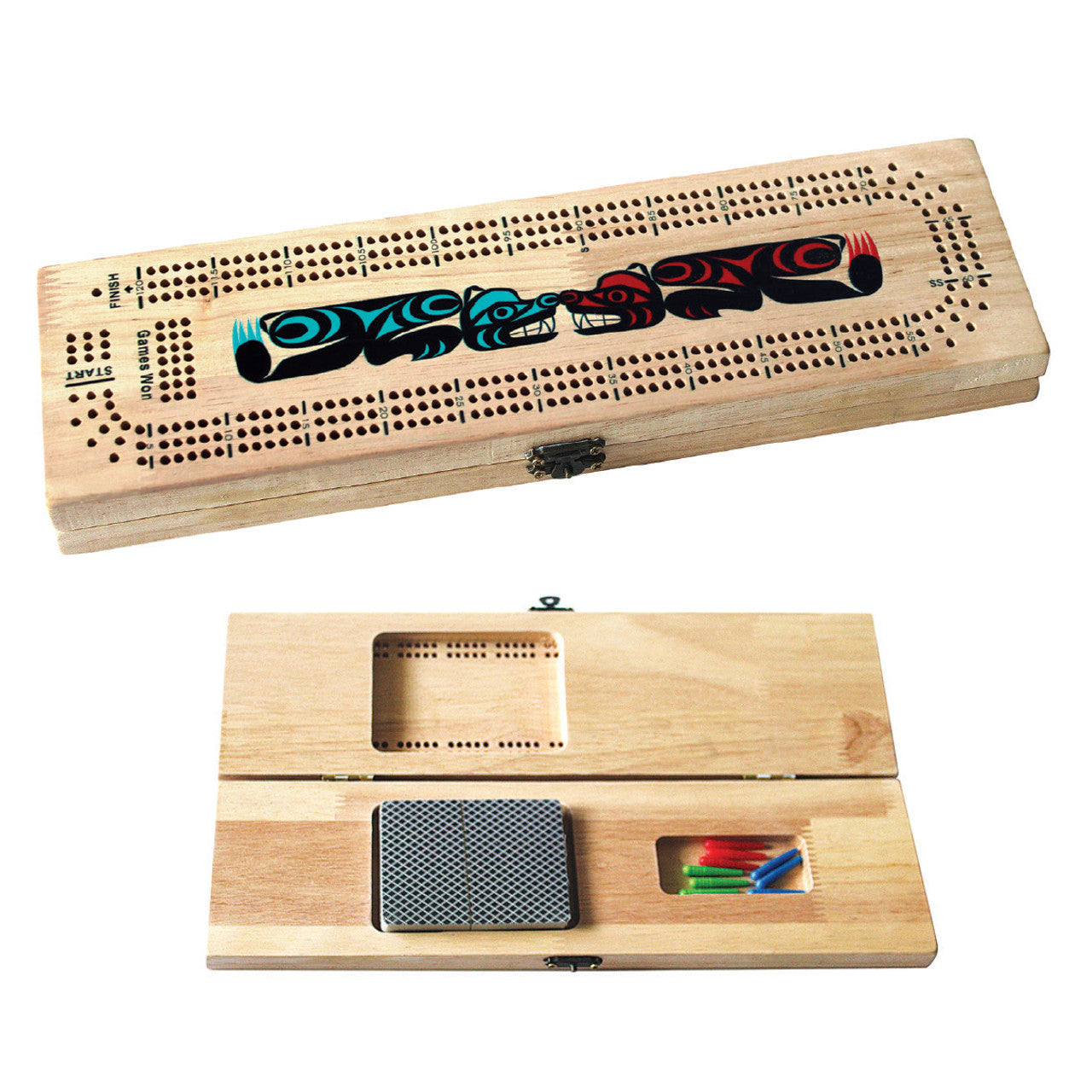 Native Northwest 3-Track Cribbage Board - Bears