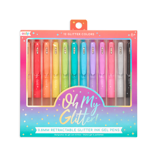 Only Oh My Glitter! Retractable Glitter Gel Pens - Set of 12