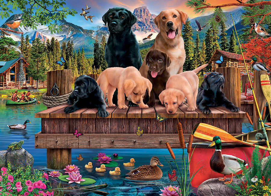 Cobble Hill Pups and Ducks Family Pieces 350 Piece Puzzle