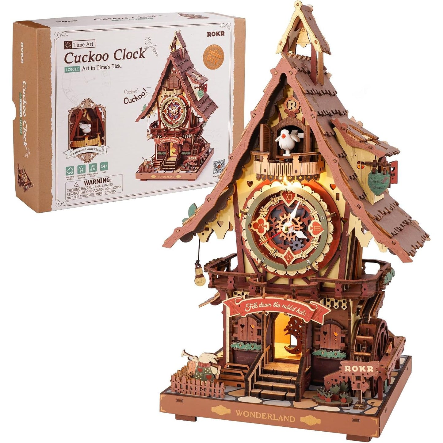 ROKR Wooden Mechanical Gears - Cuckoo Clock