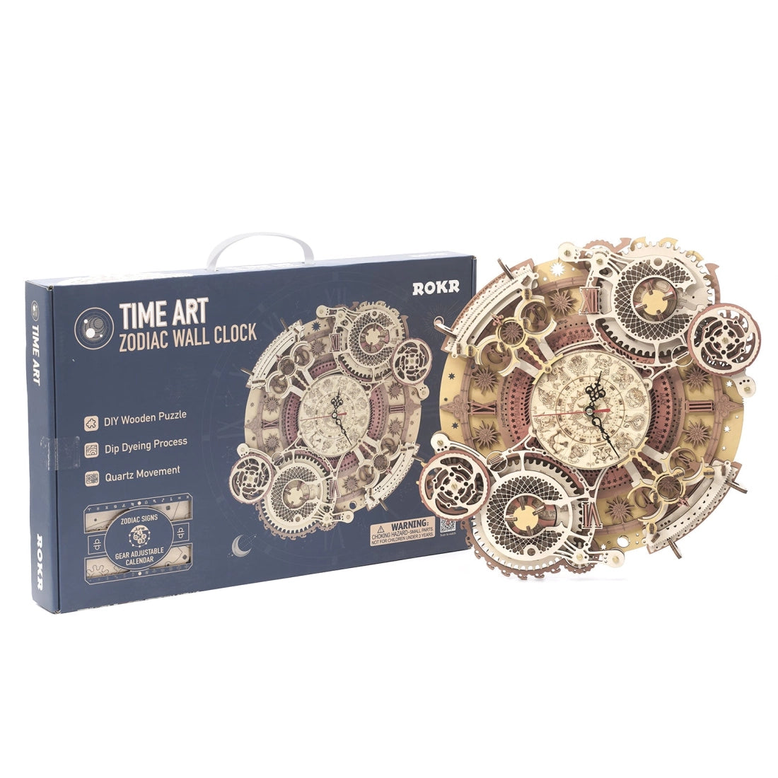 ROKR Wooden Mechanical Gears - Zodiac Wall Clock