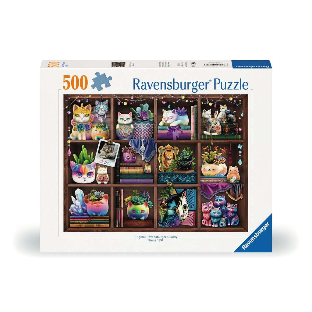 Ravensburger Cubby Cats And Succulents 500 Piece Puzzle