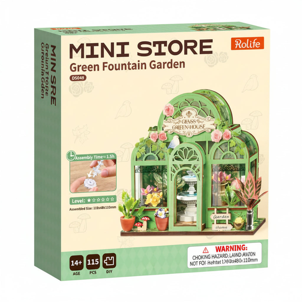 Rolife DIY Mini Store - Green Fountain Garden