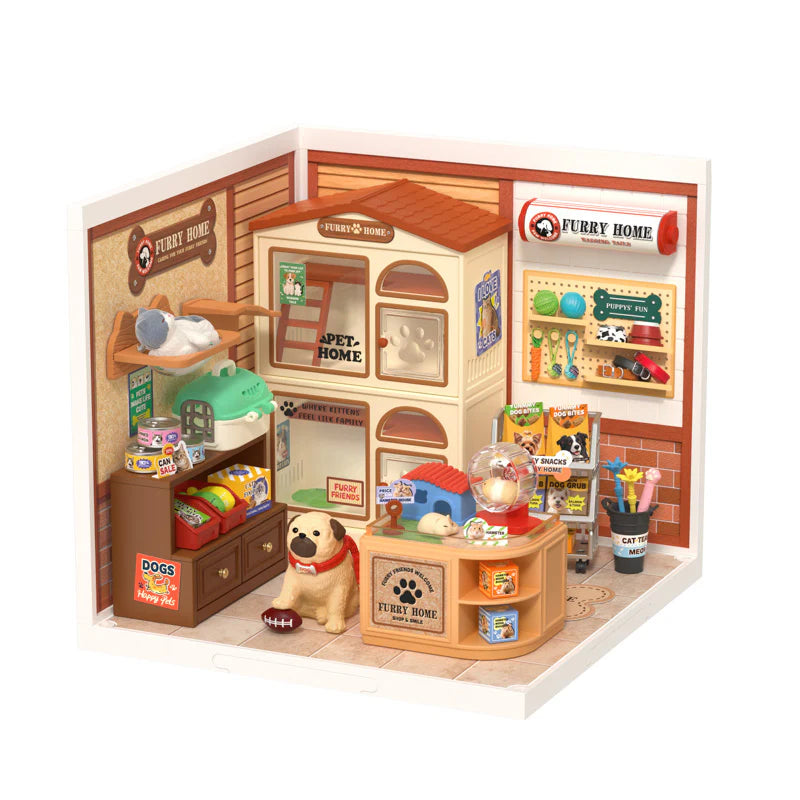 Rolife Super Creator DIY Stackable Dollhouse Miniatures Kit - Furry Friend's Home