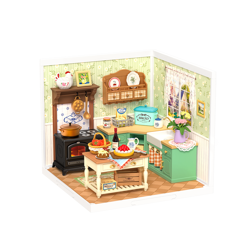 Rolife Super Creator DIY Stackable Dollhouse Miniatures Kit - Farmhouse Kitchen