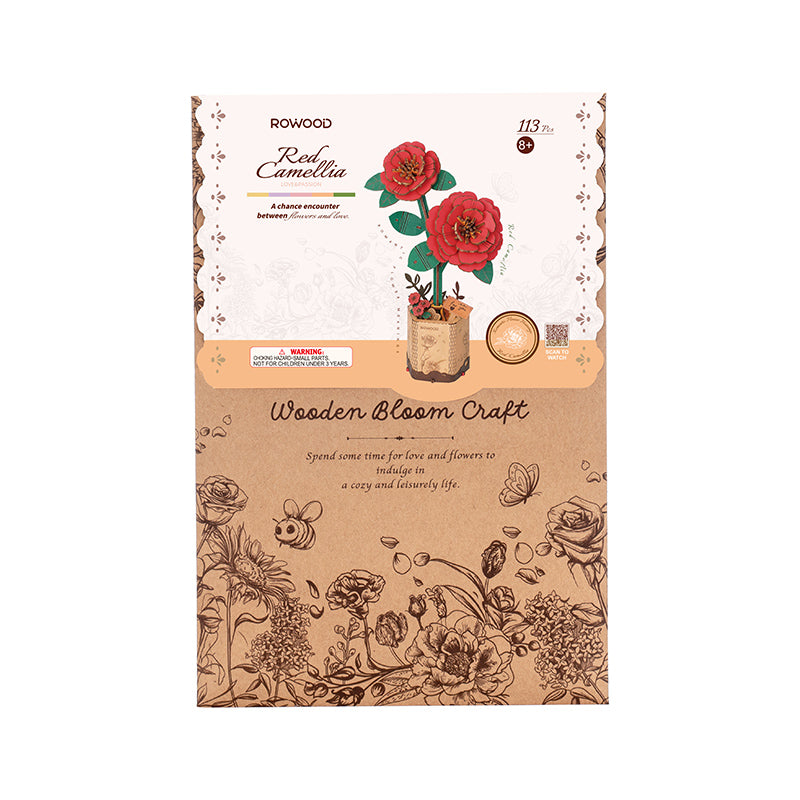 Rowood DIY Flower Puzzle - Red Camellia