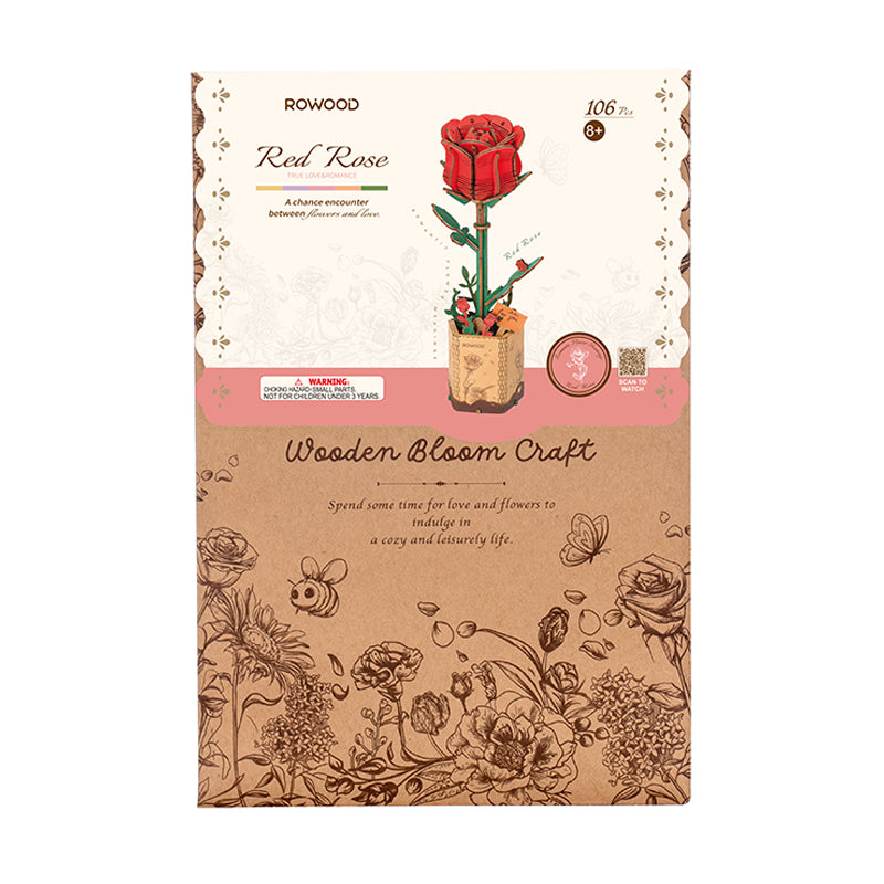Rowood DIY Flower Puzzle - Red Rose