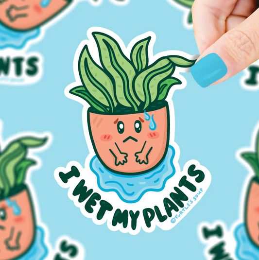 Turtle's Soup I Wet My Plants Vinyl Sticker