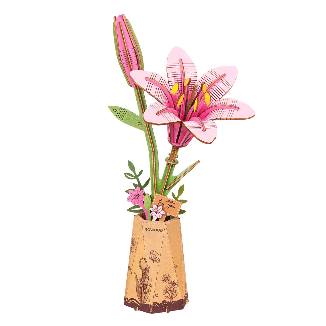 Rowood DIY Flower Puzzle - Pink Lily