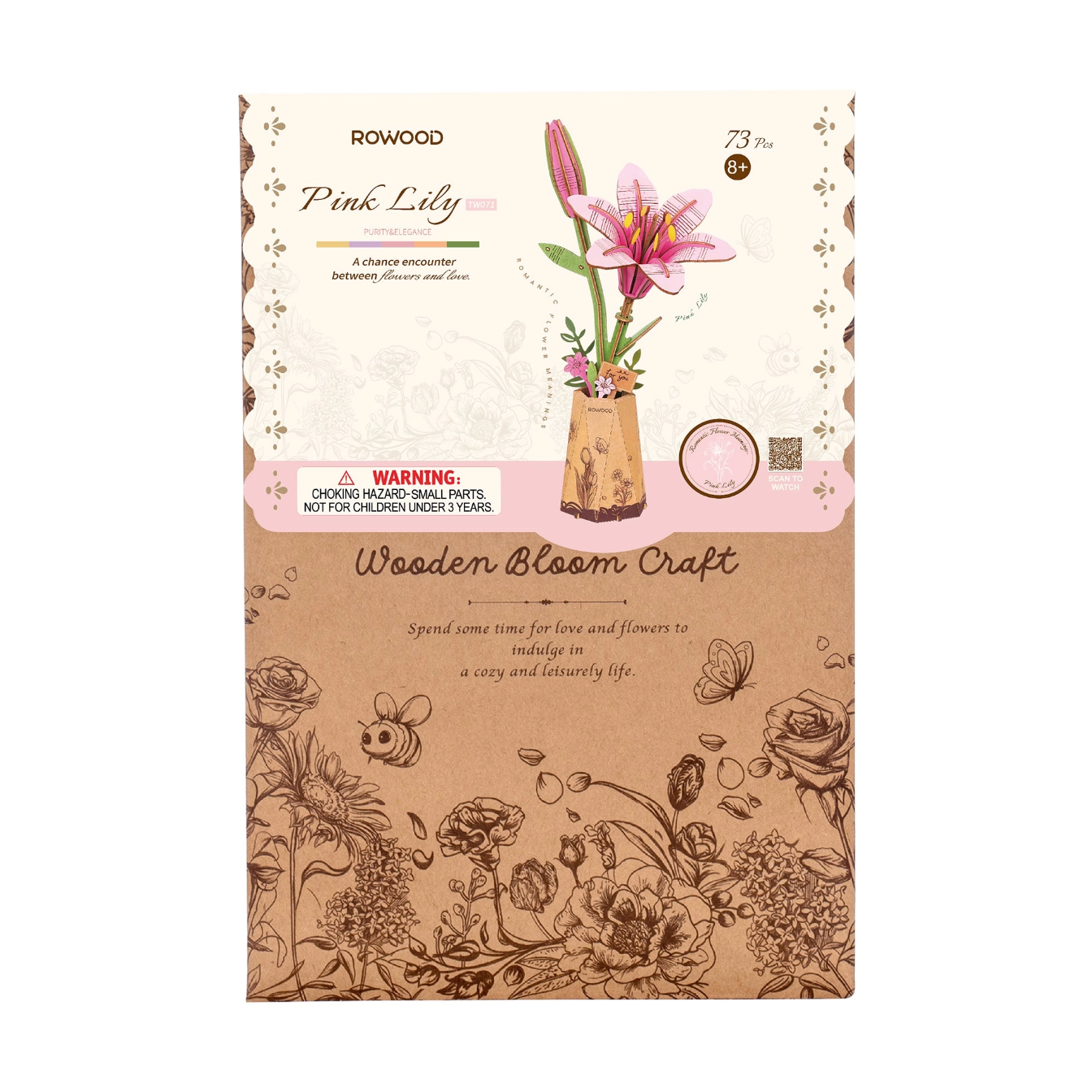 Rowood DIY Flower Puzzle - Pink Lily