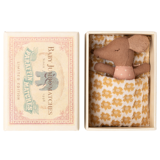 Maileg Sleepy/Wakey Baby Mouse in Matchbox - Rose 2025