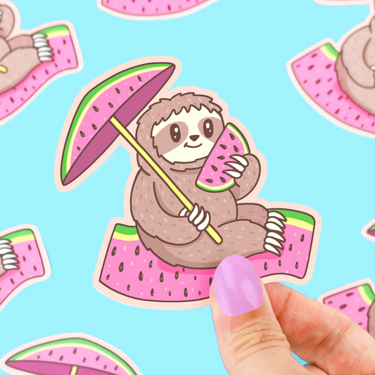 Turtle's Soup Sloth Beach Buddy Vinyl Sticker