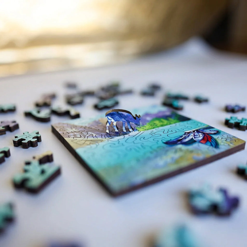 Stump Craft Wooden Puzzle - Rock Flour Blue by Kat Wright