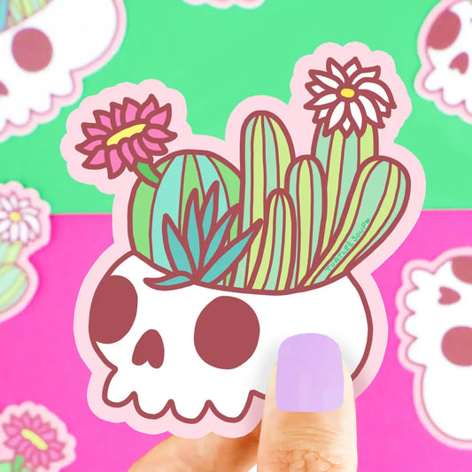 Turtle's Soup Desert Cactus Skull Vinyl Sticker