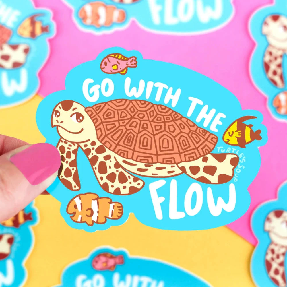 Turtle's Soup Go With The Flow Vinyl Sticker