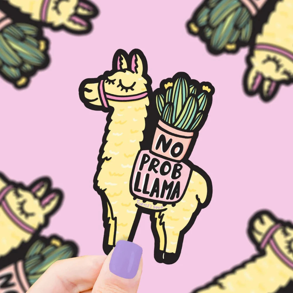 Turtle's Soup No Prob Llama Vinyl Sticker