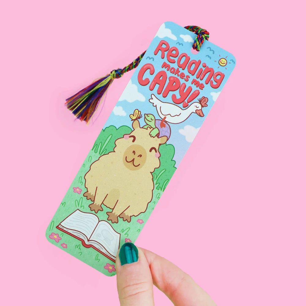 Turtle's Soup Reading Makes Me Capy Capybara Bookmark