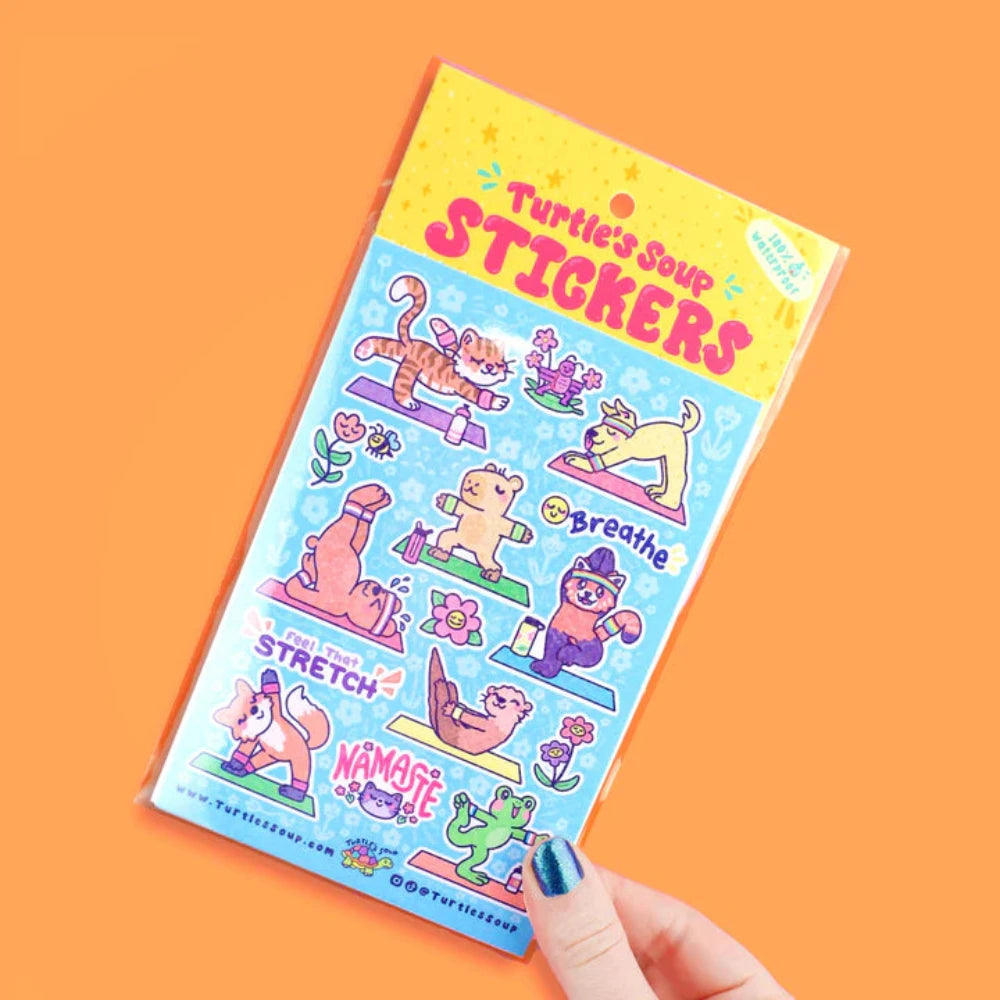 Turtle's Soup Yoga Animals Sticker Sheet