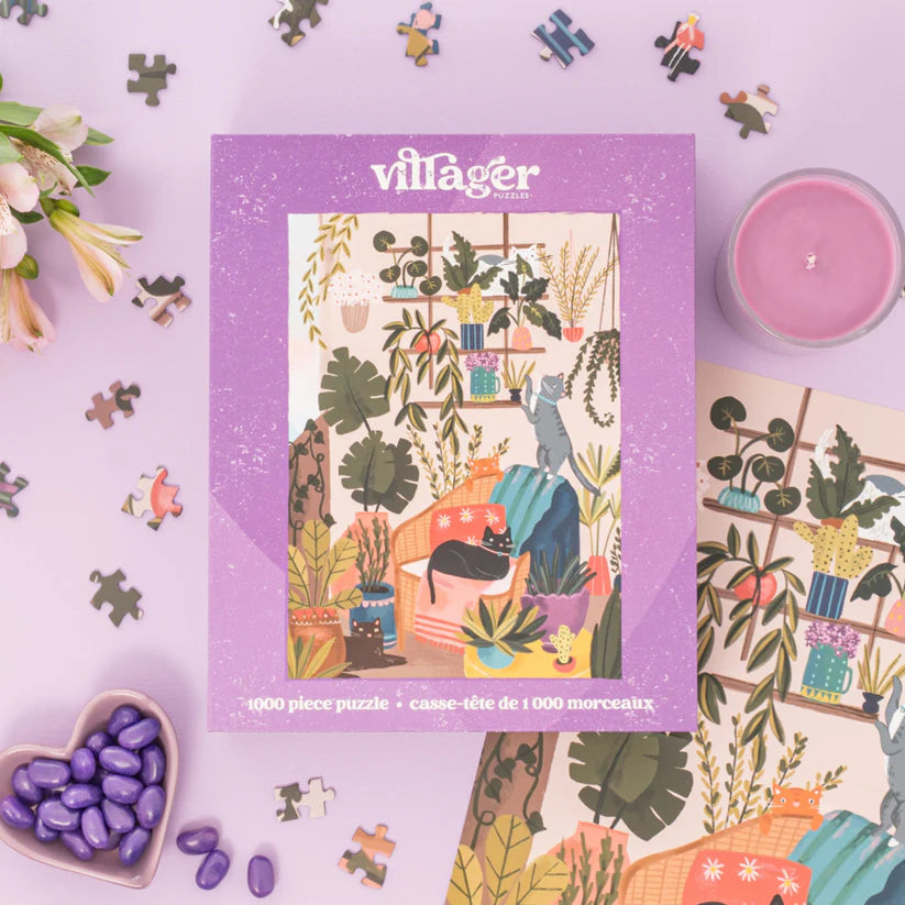 Villager Puzzles Balcony Cats 1000 Piece Puzzle