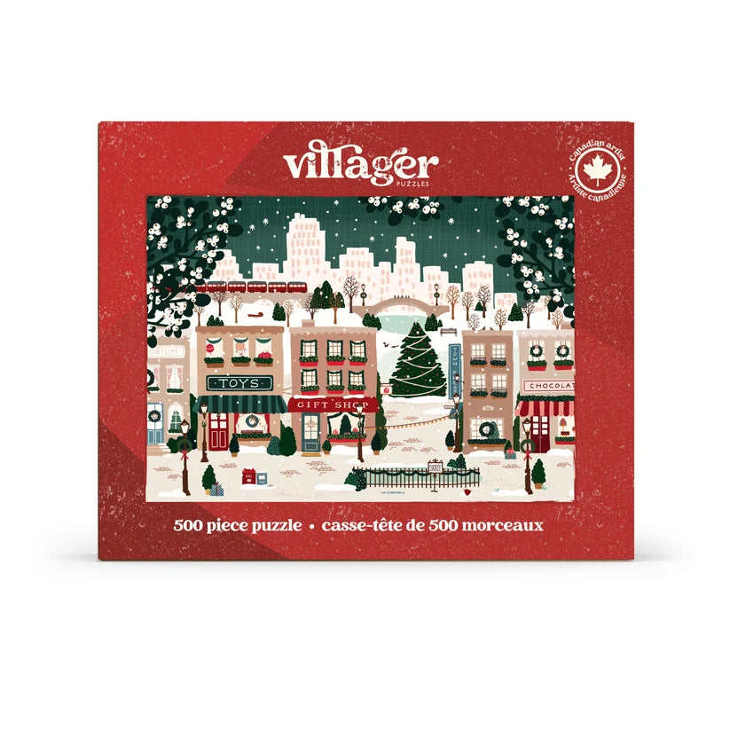 Villager Puzzles Small Town Holiday 500 Piece Puzzle