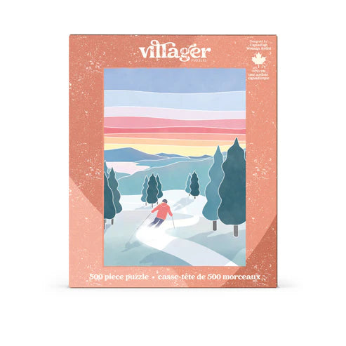 Villager Puzzles Sunset Ski 500 Piece Puzzle