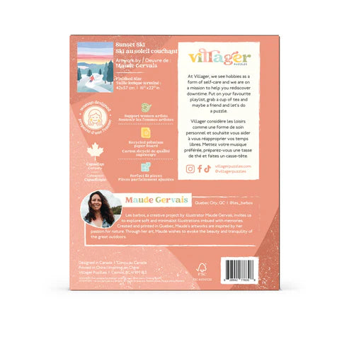 Villager Puzzles Sunset Ski 500 Piece Puzzle