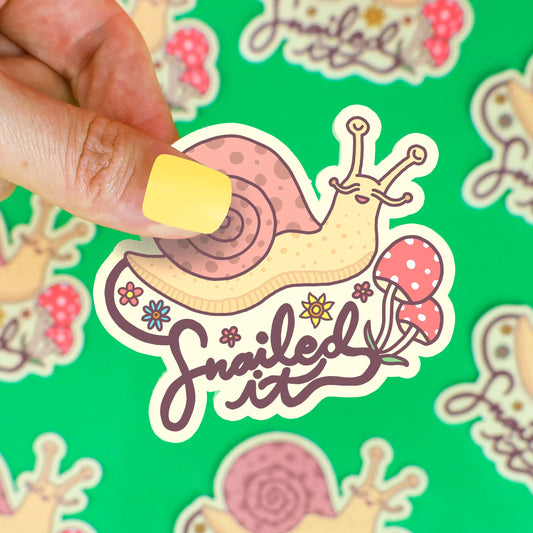Turtle's Soup Snailed It Snail Vinyl Sticker