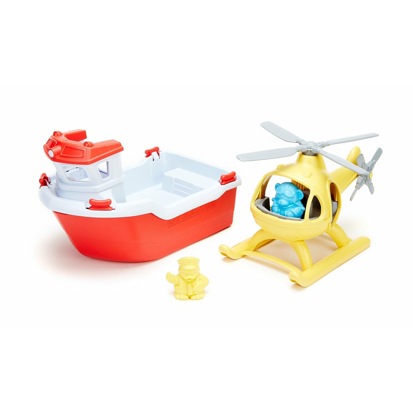 Green Toys Rescue Boat and Helicopter