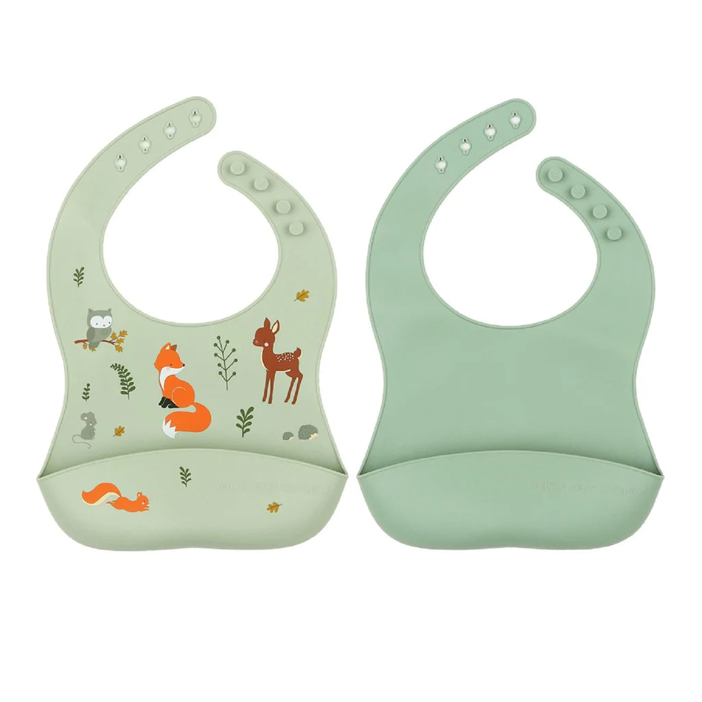 A Little Lovely Silicone Bibs - Forest Friends